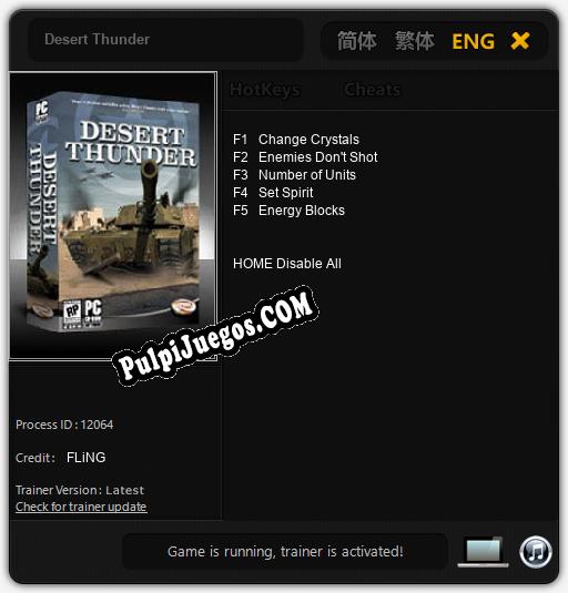 Desert Thunder: Treinador (V1.0.74)