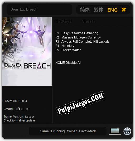 Deus Ex: Breach: Trainer +5 [v1.6]