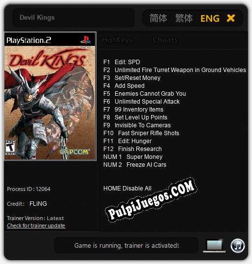 Entrenador liberado a Devil Kings [v1.0.8]