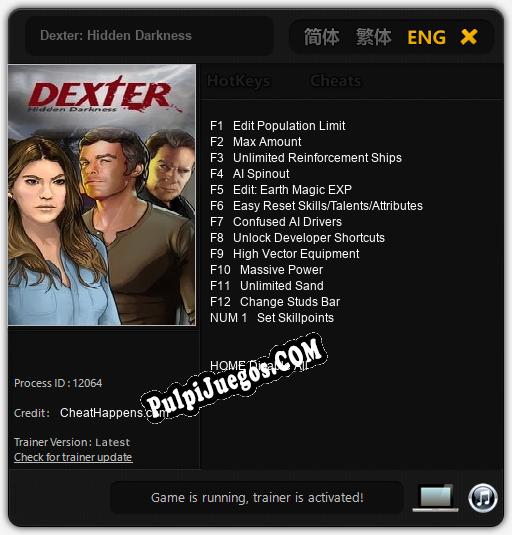 Dexter: Hidden Darkness: Trainer +13 [v1.1]