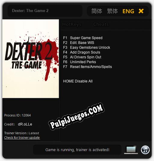 Dexter: The Game 2: Trainer +7 [v1.9]