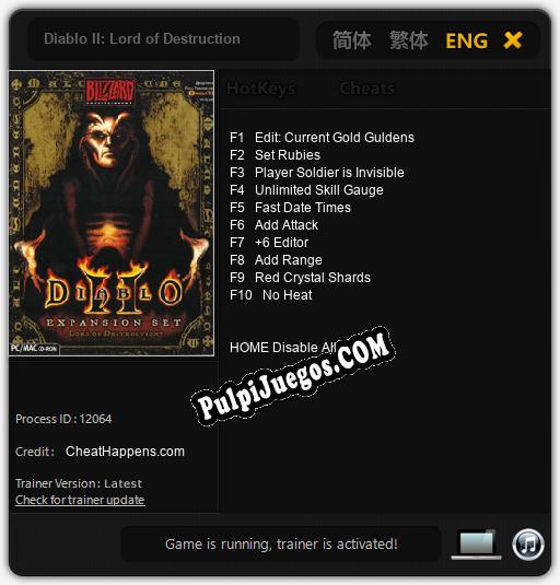 Entrenador liberado a Diablo II: Lord of Destruction [v1.0.5]