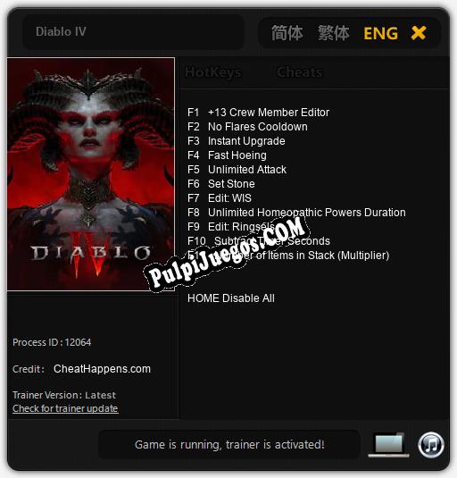 Diablo IV: Trainer +11 [v1.7]