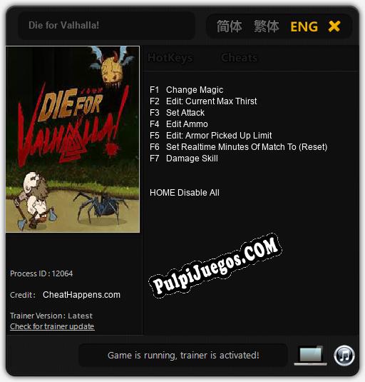 Die for Valhalla!: Trainer +7 [v1.8]