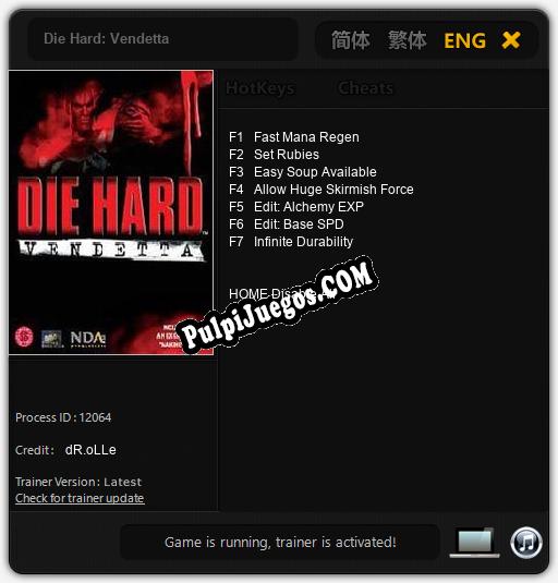 Entrenador liberado a Die Hard: Vendetta [v1.0.8]