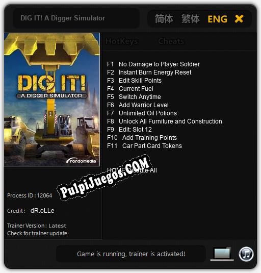 DIG IT! A Digger Simulator: Cheats, Trainer +11 [dR.oLLe]