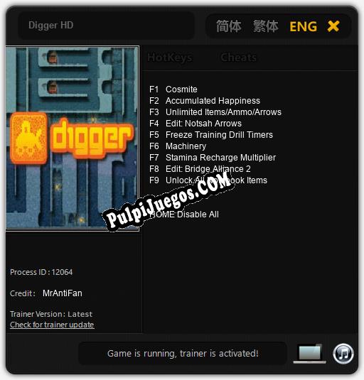 Digger HD: Trainer +9 [v1.1]