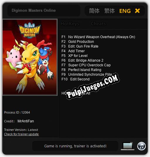 Digimon Masters Online: Cheats, Trainer +10 [MrAntiFan]