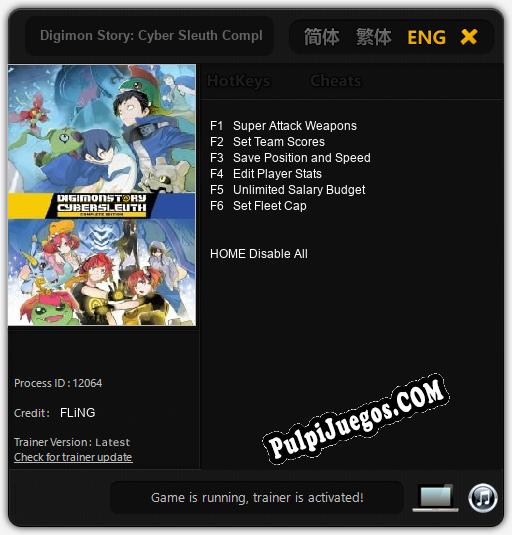 Entrenador liberado a Digimon Story: Cyber Sleuth Complete Edition [v1.0.3]