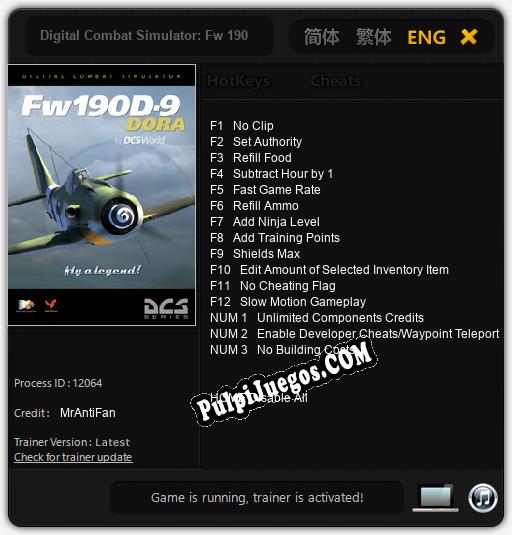 Digital Combat Simulator: Fw 190 D-9 Dora: Trainer +15 [v1.9]