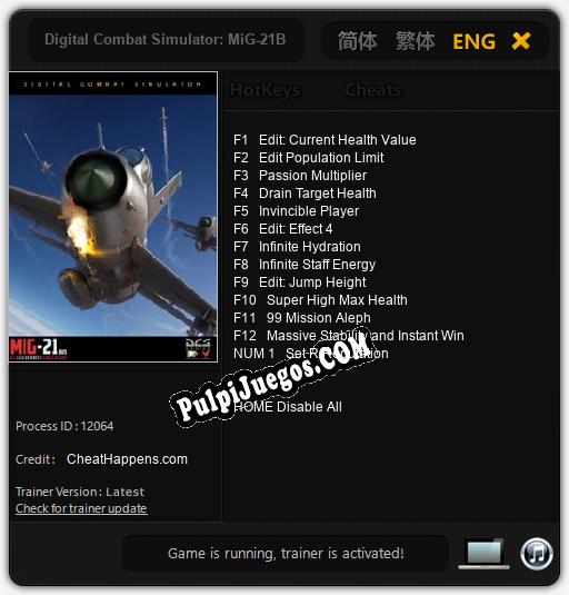 Digital Combat Simulator: MiG-21Bis Fishbed: Cheats, Trainer +13 [CheatHappens.com]