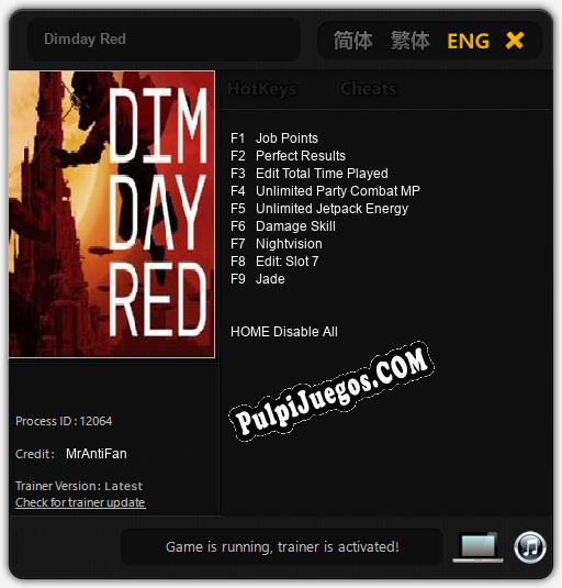 Dimday Red: Trainer +9 [v1.7]