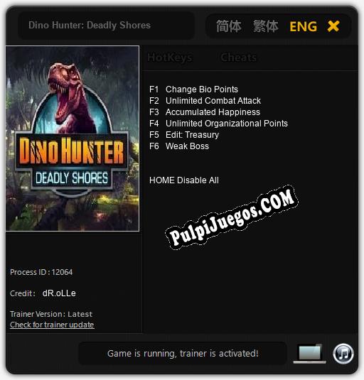 Dino Hunter: Deadly Shores: Trainer +6 [v1.2]