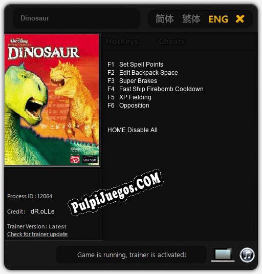 Dinosaur: Treinador (V1.0.70)