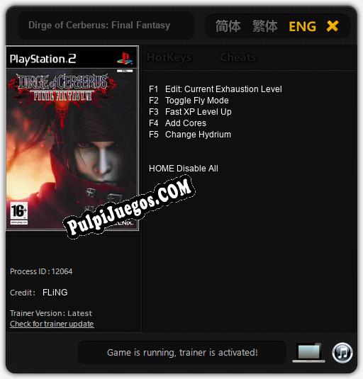 Dirge of Cerberus: Final Fantasy VII: Treinador (V1.0.43)