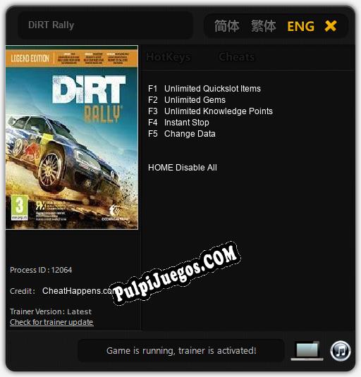 DiRT Rally: Treinador (V1.0.75)