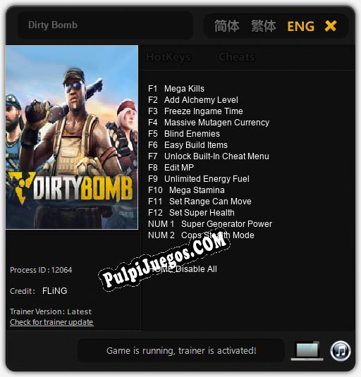 Entrenador liberado a Dirty Bomb [v1.0.7]