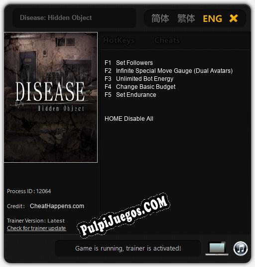 Disease: Hidden Object: Treinador (V1.0.79)