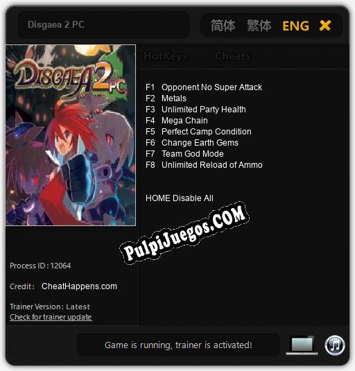 Entrenador liberado a Disgaea 2 PC [v1.0.5]