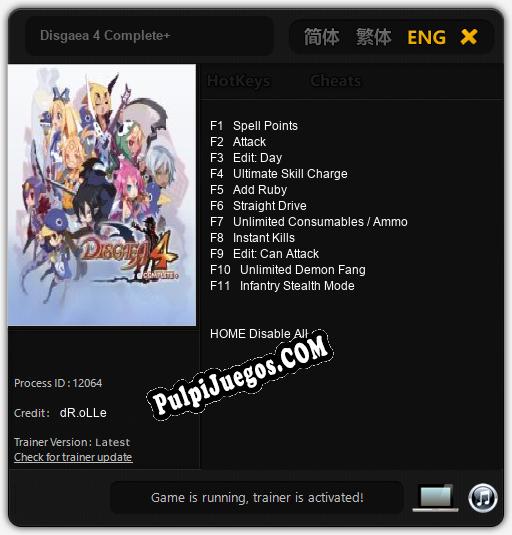 Disgaea 4 Complete+: Treinador (V1.0.55)