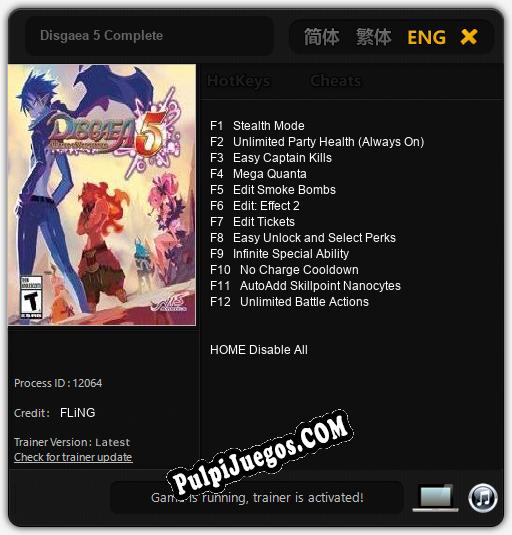 Entrenador liberado a Disgaea 5 Complete [v1.0.3]