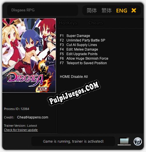 Entrenador liberado a Disgaea RPG [v1.0.3]