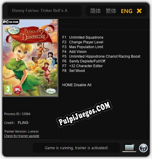 Disney Fairies: Tinker Bell’s Adventure: Cheats, Trainer +8 [FLiNG]