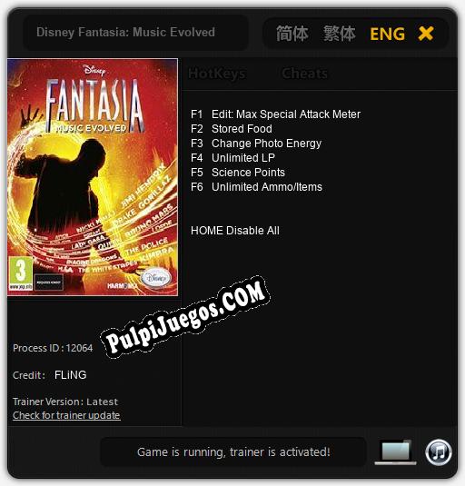 Disney Fantasia: Music Evolved: Cheats, Trainer +6 [FLiNG]