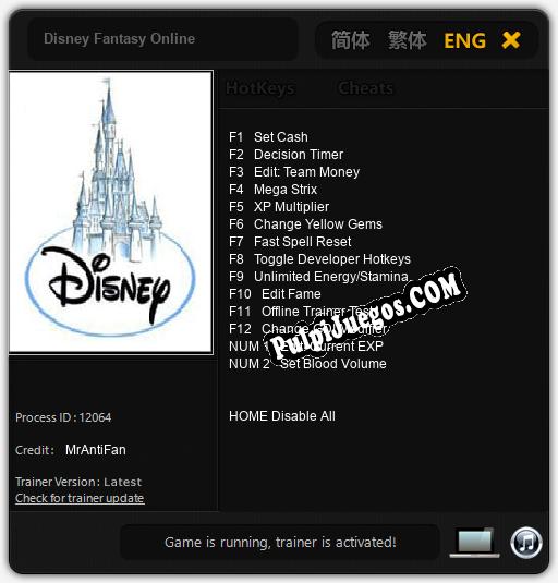 Disney Fantasy Online: Cheats, Trainer +14 [MrAntiFan]