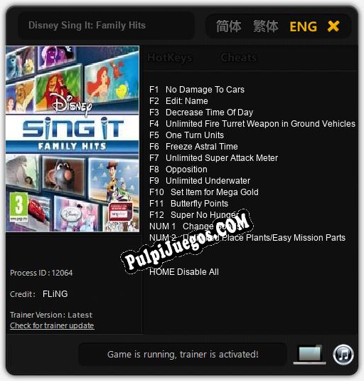 Disney Sing It: Family Hits: Cheats, Trainer +14 [FLiNG]