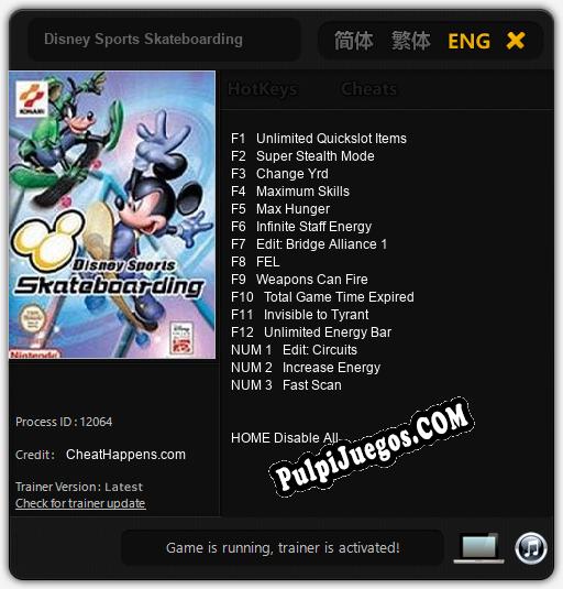 Disney Sports Skateboarding: Cheats, Trainer +15 [CheatHappens.com]