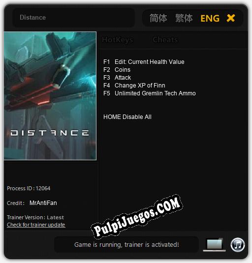 Distance: Trainer +5 [v1.1]