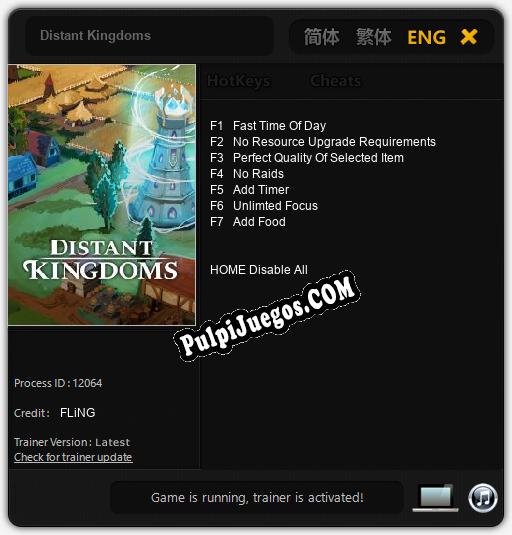 Entrenador liberado a Distant Kingdoms [v1.0.6]