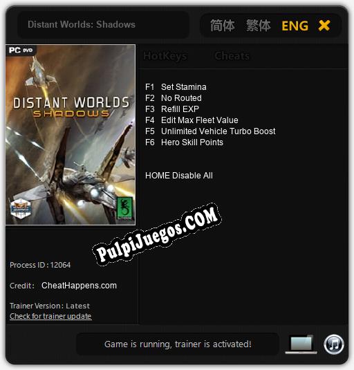 Entrenador liberado a Distant Worlds: Shadows [v1.0.4]