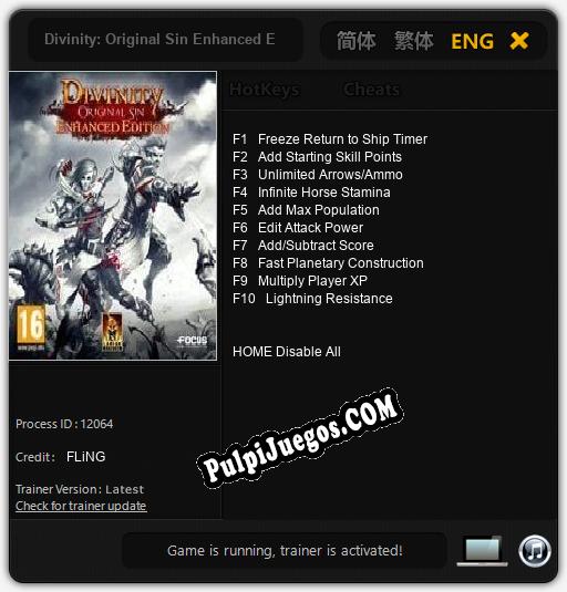 Entrenador liberado a Divinity: Original Sin Enhanced Edition [v1.0.9]