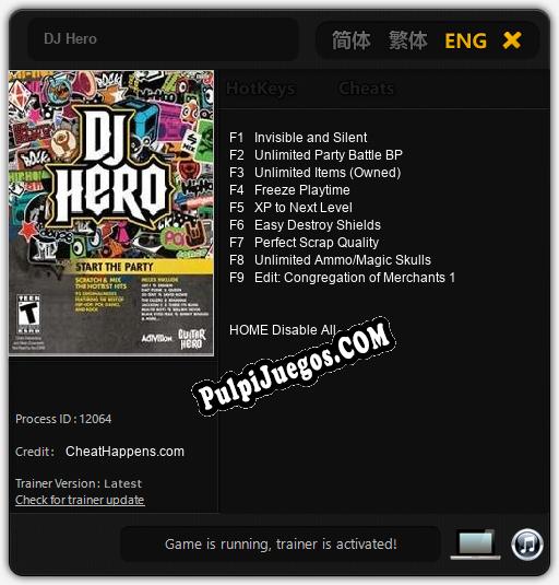 DJ Hero: Cheats, Trainer +9 [CheatHappens.com]