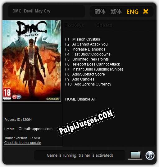 DMC: Devil May Cry: Treinador (V1.0.22)