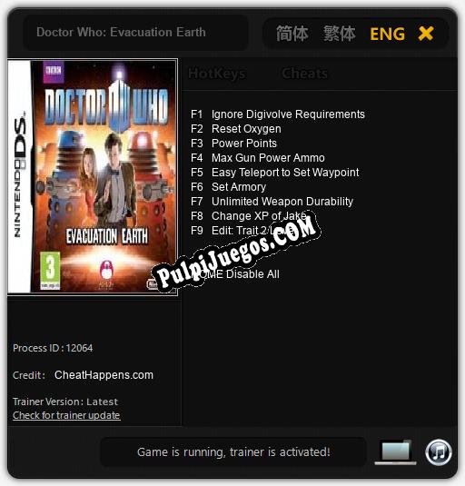 Doctor Who: Evacuation Earth: Treinador (V1.0.34)