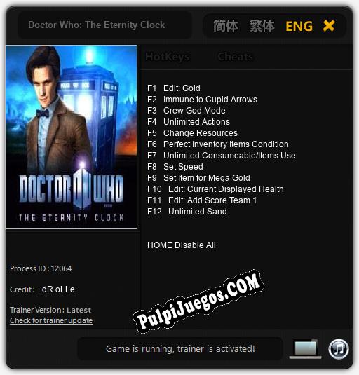 Doctor Who: The Eternity Clock: Treinador (V1.0.74)