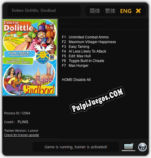 Doktor Dolittle, Sindbad: Trainer +7 [v1.2]