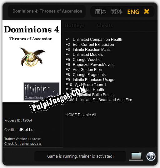 Dominions 4: Thrones of Ascension: Trainer +13 [v1.8]