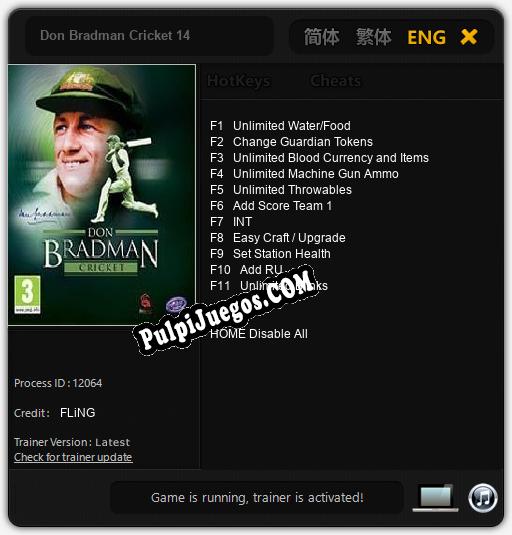 Don Bradman Cricket 14: Cheats, Trainer +11 [FLiNG]