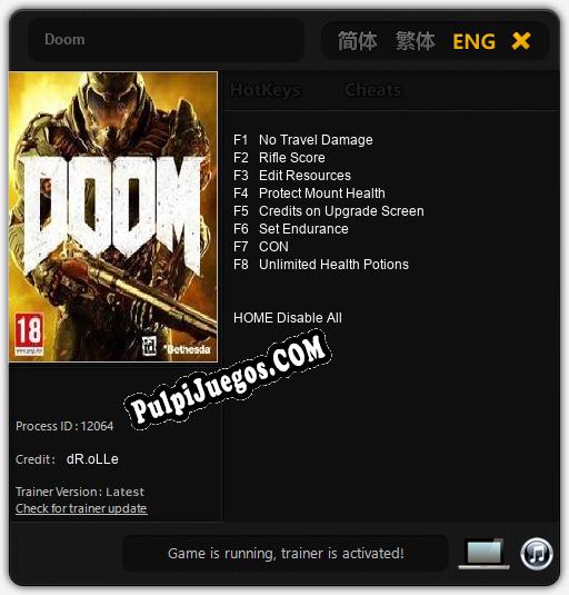 Entrenador liberado a Doom [v1.0.4]