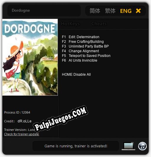 Dordogne: Trainer +6 [v1.2]