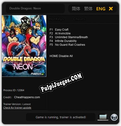 Double Dragon: Neon: Treinador (V1.0.6)