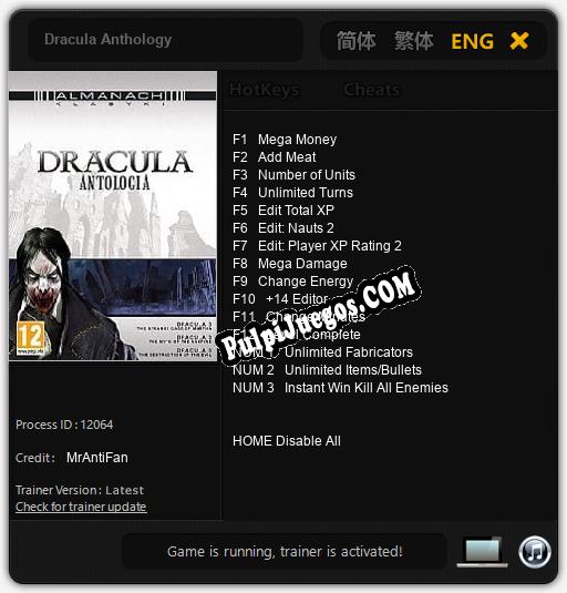 Dracula Anthology: Cheats, Trainer +15 [MrAntiFan]