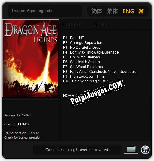 Dragon Age: Legends: Treinador (V1.0.38)