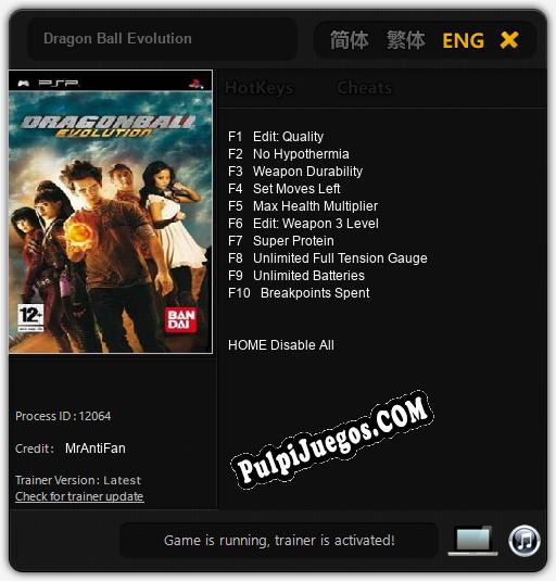 Dragon Ball Evolution: Trainer +10 [v1.1]