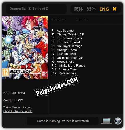 Dragon Ball Z: Battle of Z: Treinador (V1.0.86)