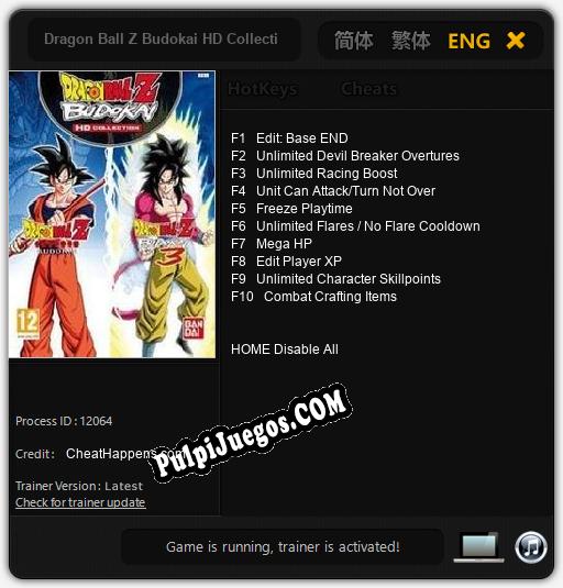 Dragon Ball Z Budokai HD Collection: Treinador (V1.0.13)